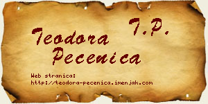 Teodora Pečenica vizit kartica